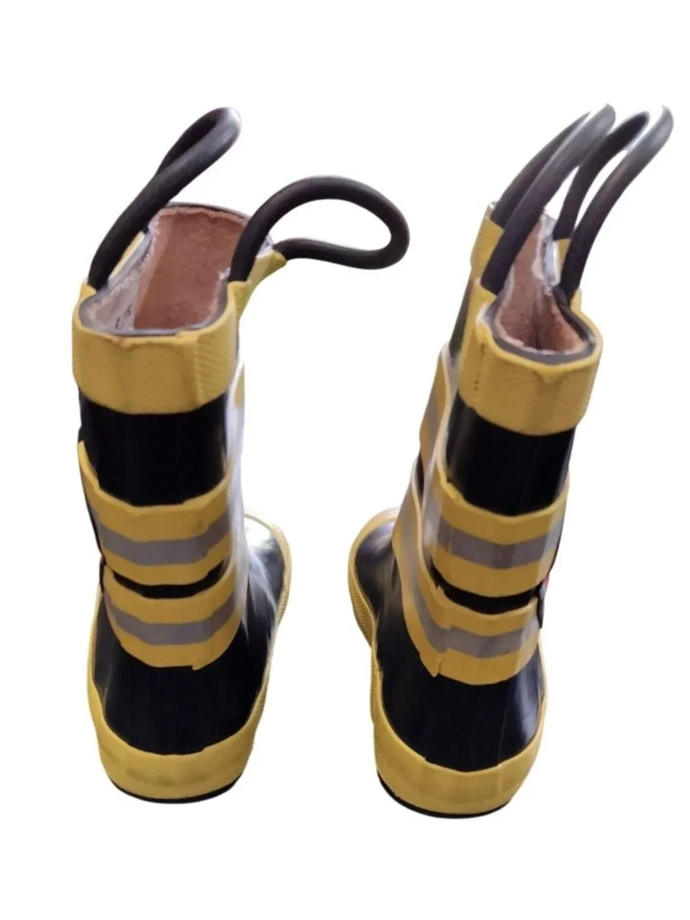 Lone Cone Kids Size 4 Rain Boots Firefighter Design Water-Resistant Pull Handles